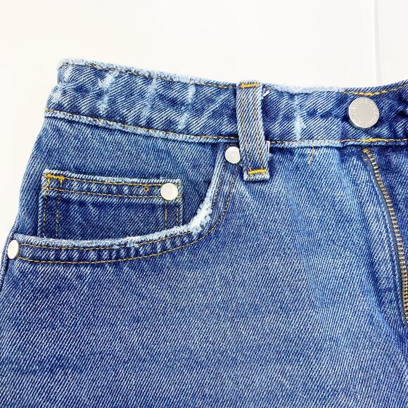 Distressed Jean Skirt H&M Womens Cut Off Blue Denim Size 6 - Picture 5 of 12